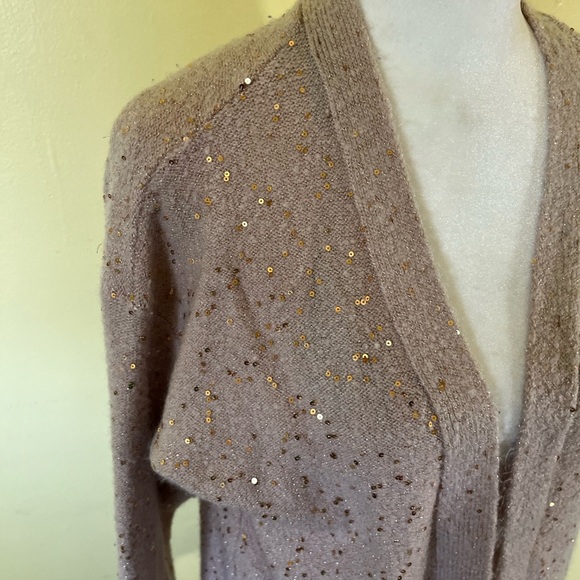 Express Your Women’s Sequin Embellished Beige Cardigan Size XS - Picture 3 of 11